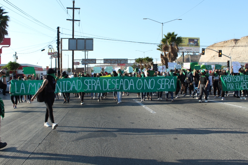 Marcha feminista del 28 de septiembre en Tijuana