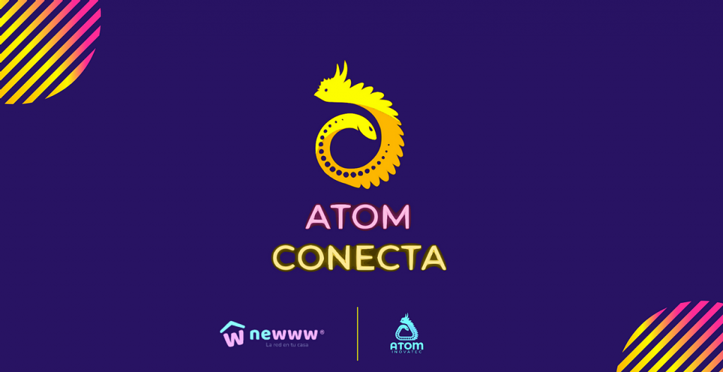 Flyer de la nueva compañía celular Atom-Conecta